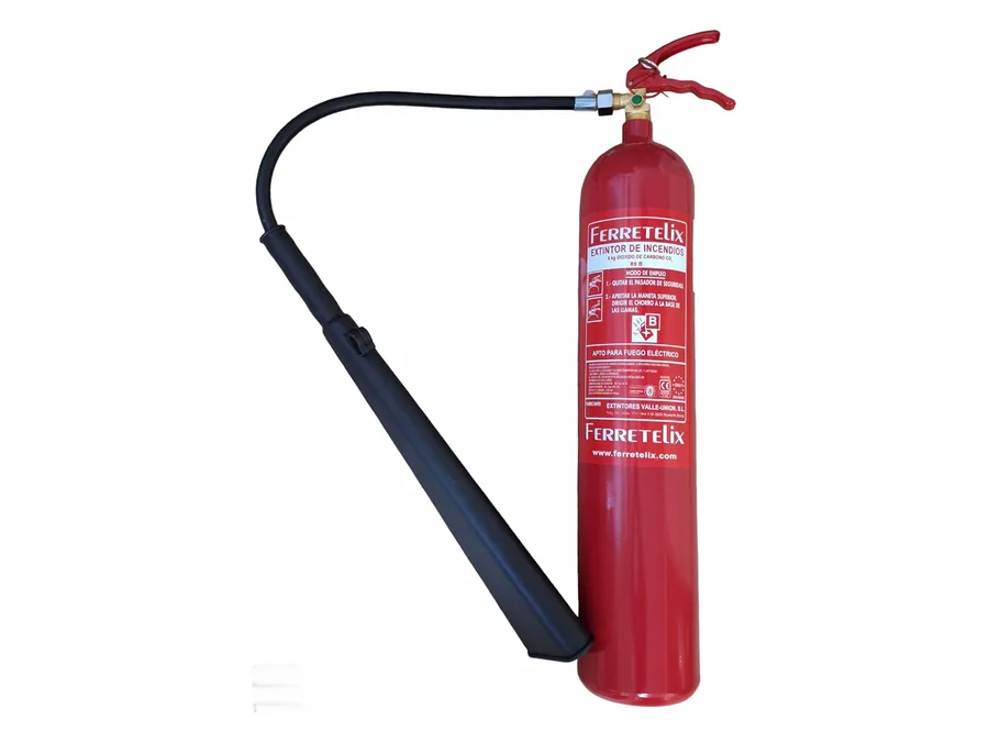 Ferretelix extintor de CO2 5 kg, con soporte de pared (fabricado en 2026)