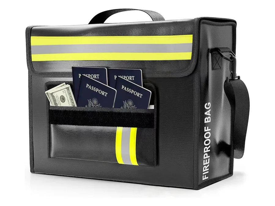 Muzooy bolsa ignífuga e impermeable para documentos (43 × 30 × 13 cm)