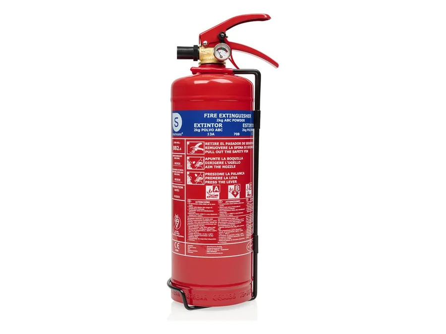 Smartwares FEX-15125 extintor de polvo ABC 2 kg (13A 70B C), con soporte