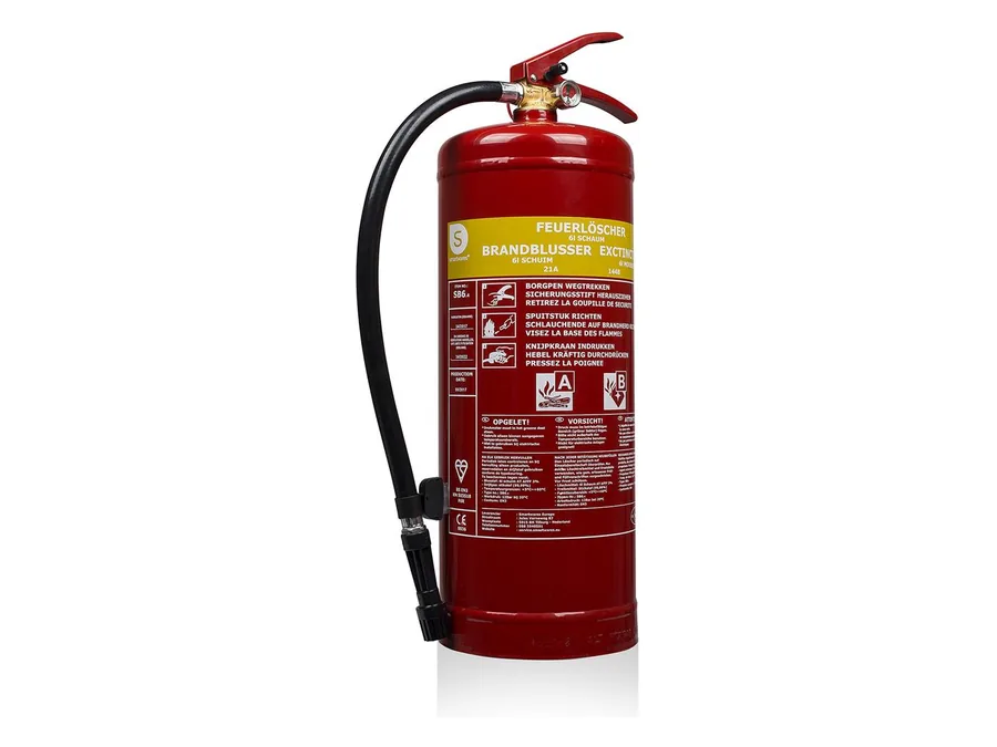 Smartwares SB6NL extintor de espuma 6 litros (fuegos A y B), con soporte